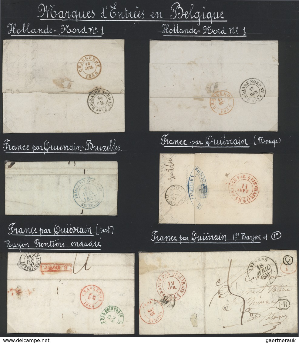 Belgien - Stempel: TRANSIT MARKINGS, MARQUES D'ENTREES En Belgique, 1803/1852 Ca., Collection Of 23 - Autres & Non Classés