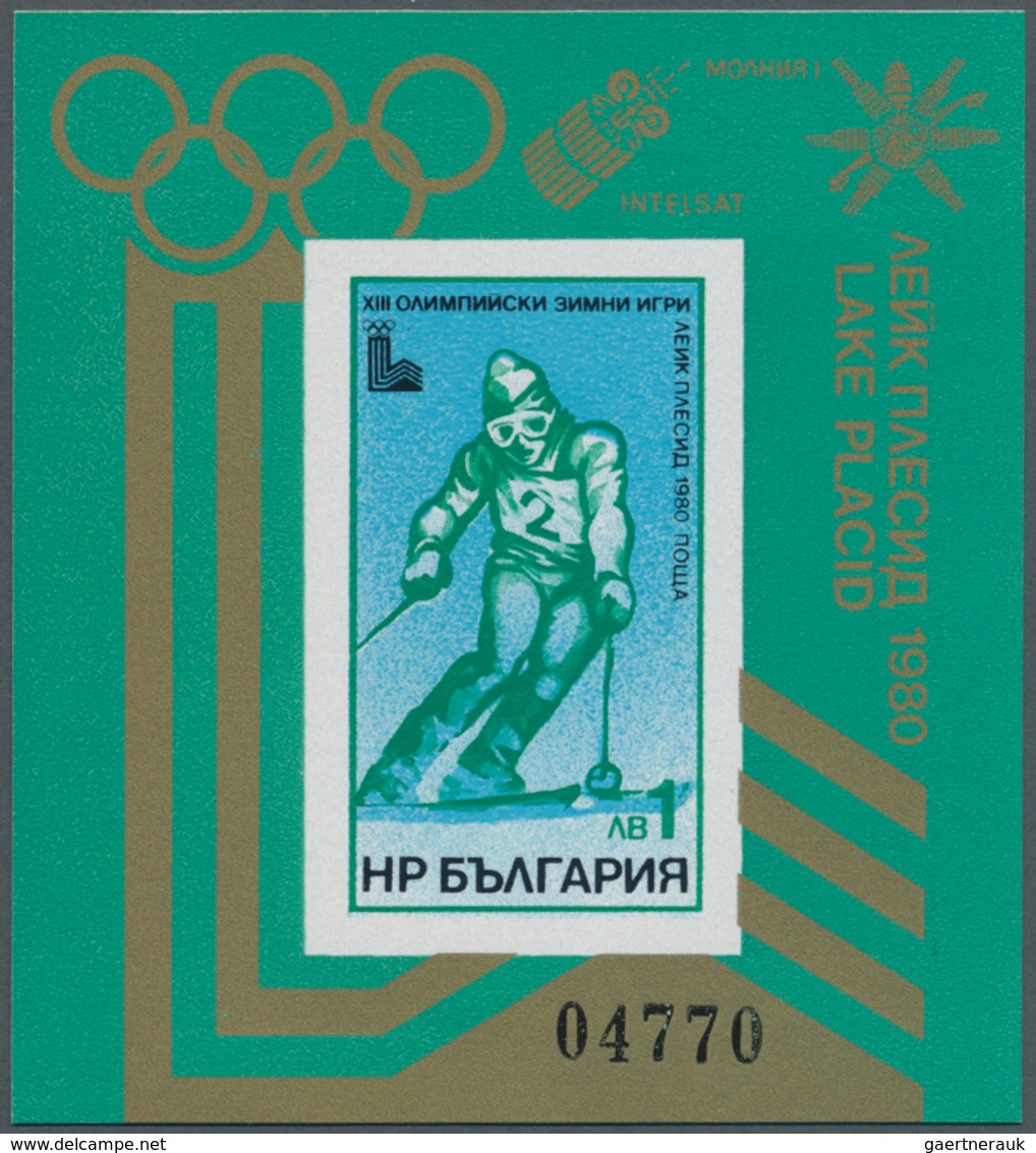 Bulgarien: 1979, Olympic Winter Games Miniature Sheet With Gold Opt. ‚LAKE PLACID‘ In A Lot With 20 - Ongebruikt