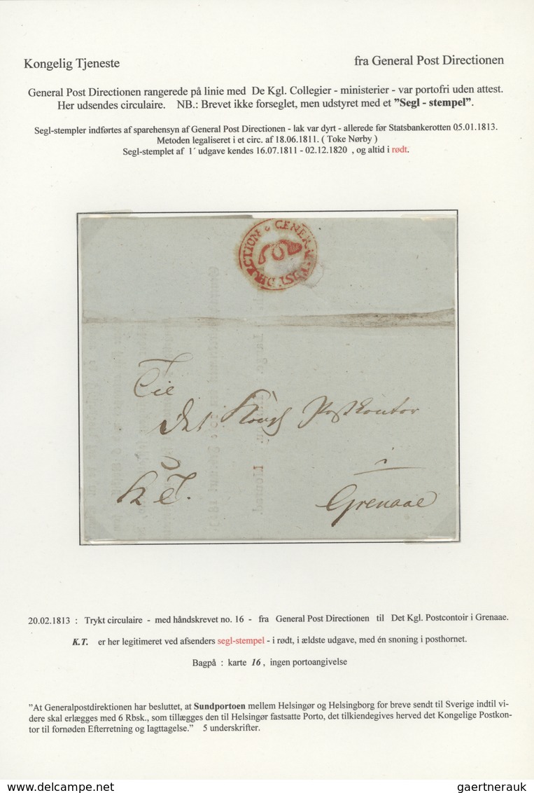 Dänemark - Vorphilatelie: 1594-1869 (approx.), Exhibition "gold" Collection In Three Folders With 17 - ...-1851 Prefilatelia