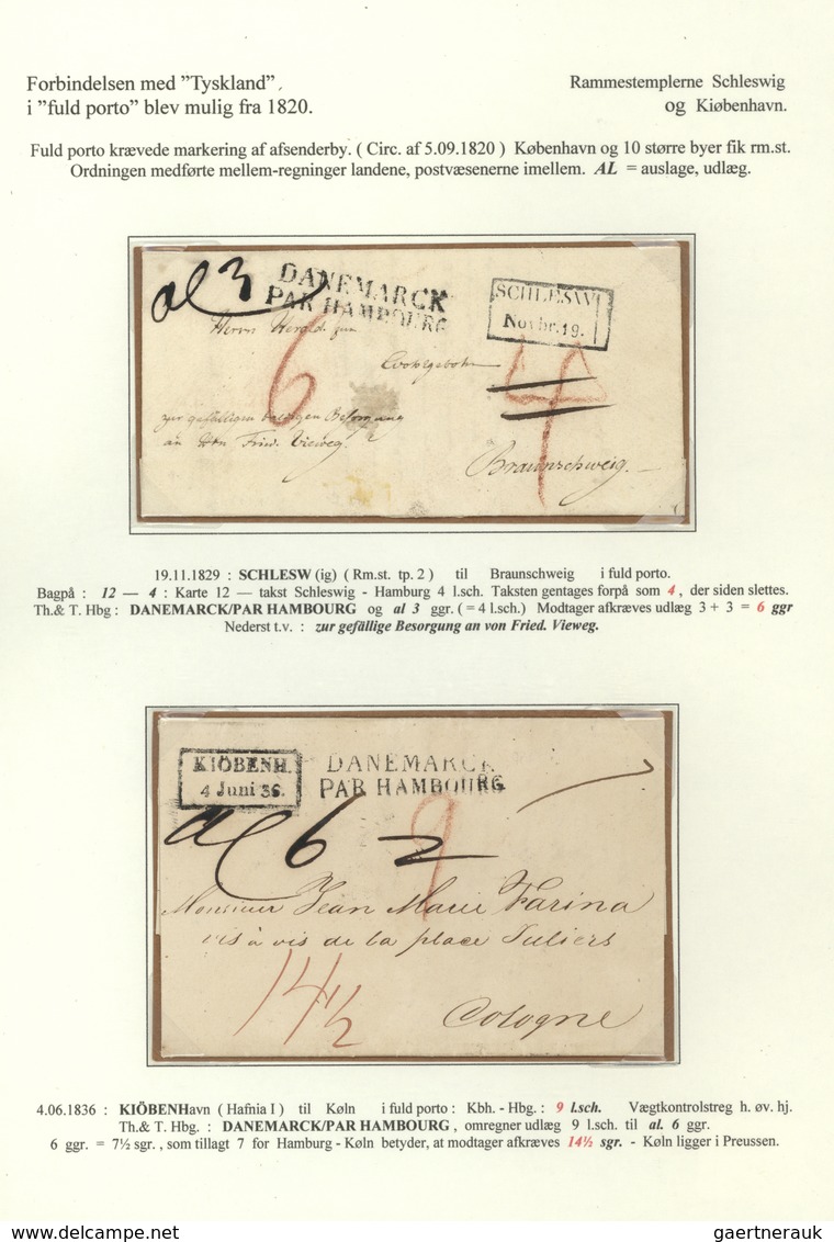 Dänemark - Vorphilatelie: 1740-1869, exhibition "gold" collection in three folders with 170 pre-phil