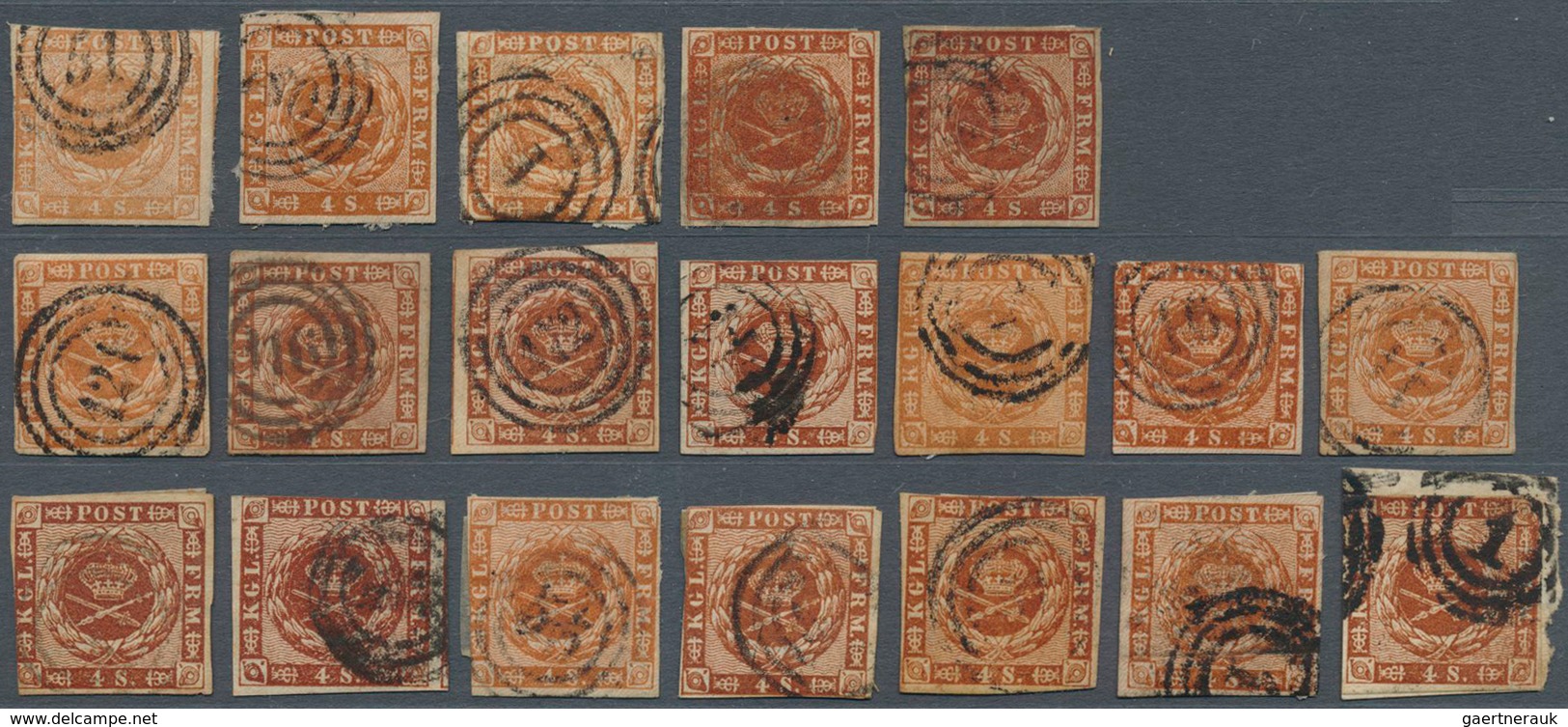 Dänemark: 1851-63: Kleine Kollektion Von 57 Klassischen Marken Der Quadratausgaben Mit Fünf Einzelwe - Nuevos