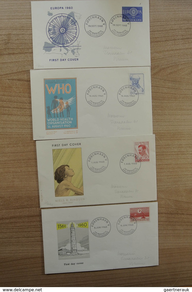 Dänemark: 1900-1980. Wonderful variety of covers and first day covers, also announcement sheets of t