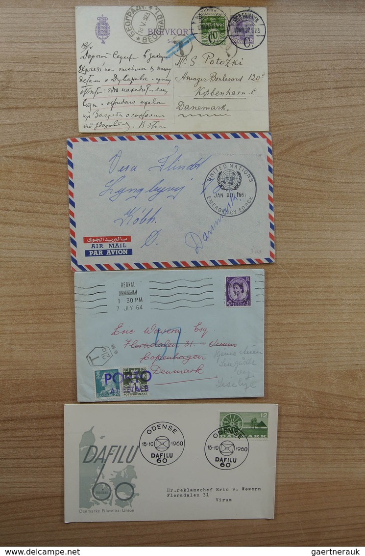 Dänemark: 1900-1980. Wonderful variety of covers and first day covers, also announcement sheets of t