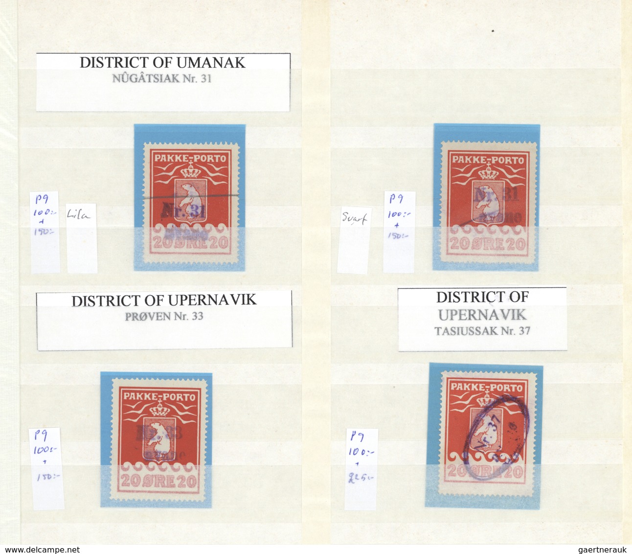 Dänemark - Grönländisches Handelskontor: 1915-37 CANCELLATIONS: Specialized Collection Of 86 Used 'I - Other & Unclassified