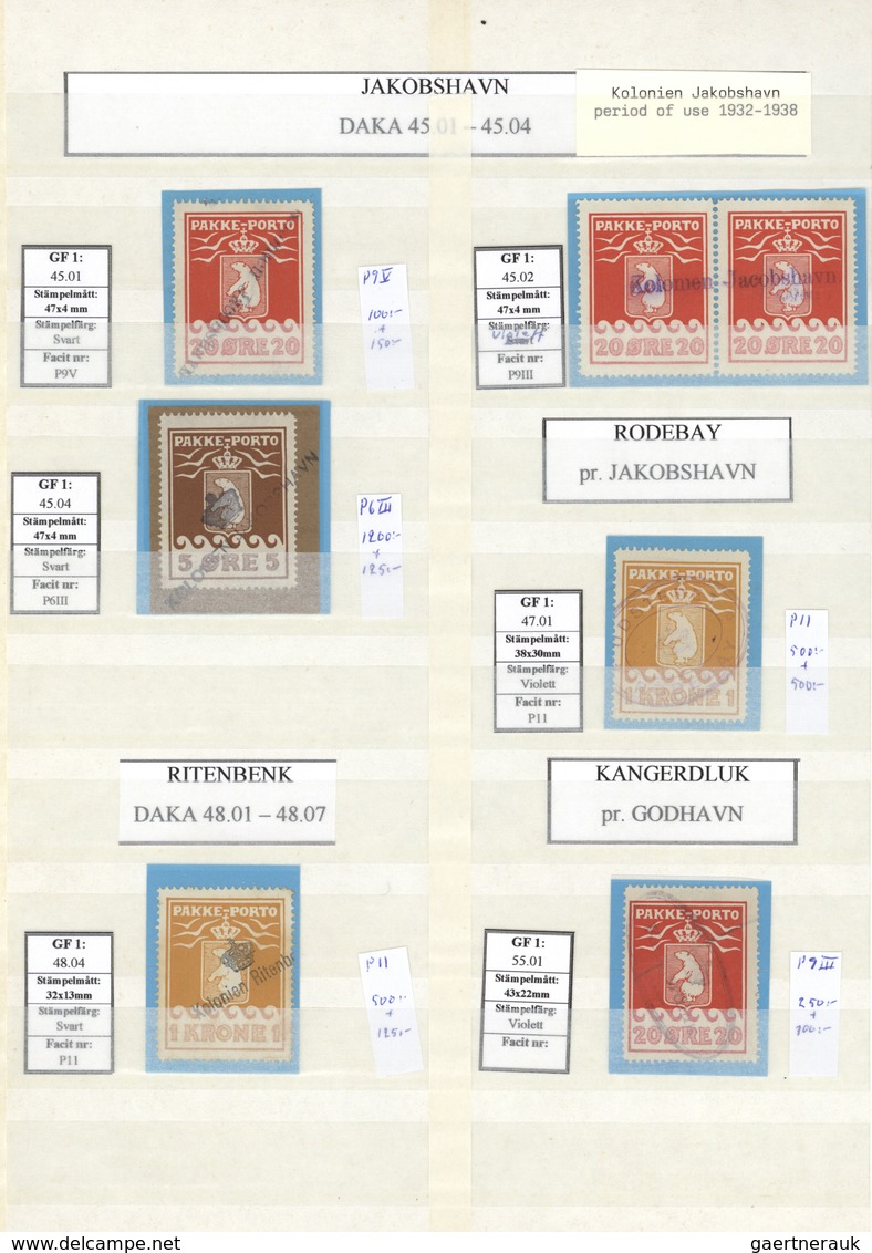 Dänemark - Grönländisches Handelskontor: 1915-37 CANCELLATIONS: Specialized collection of 86 used 'I