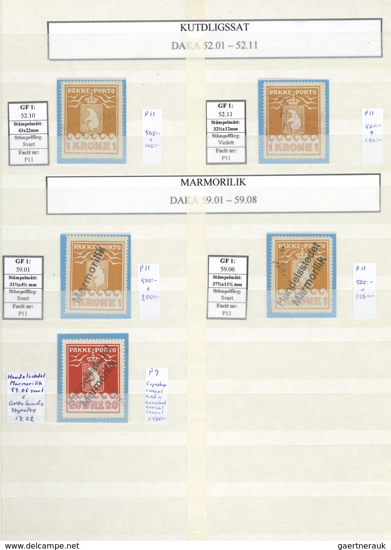 Dänemark - Grönländisches Handelskontor: 1915-37 CANCELLATIONS: Specialized collection of 86 used 'I