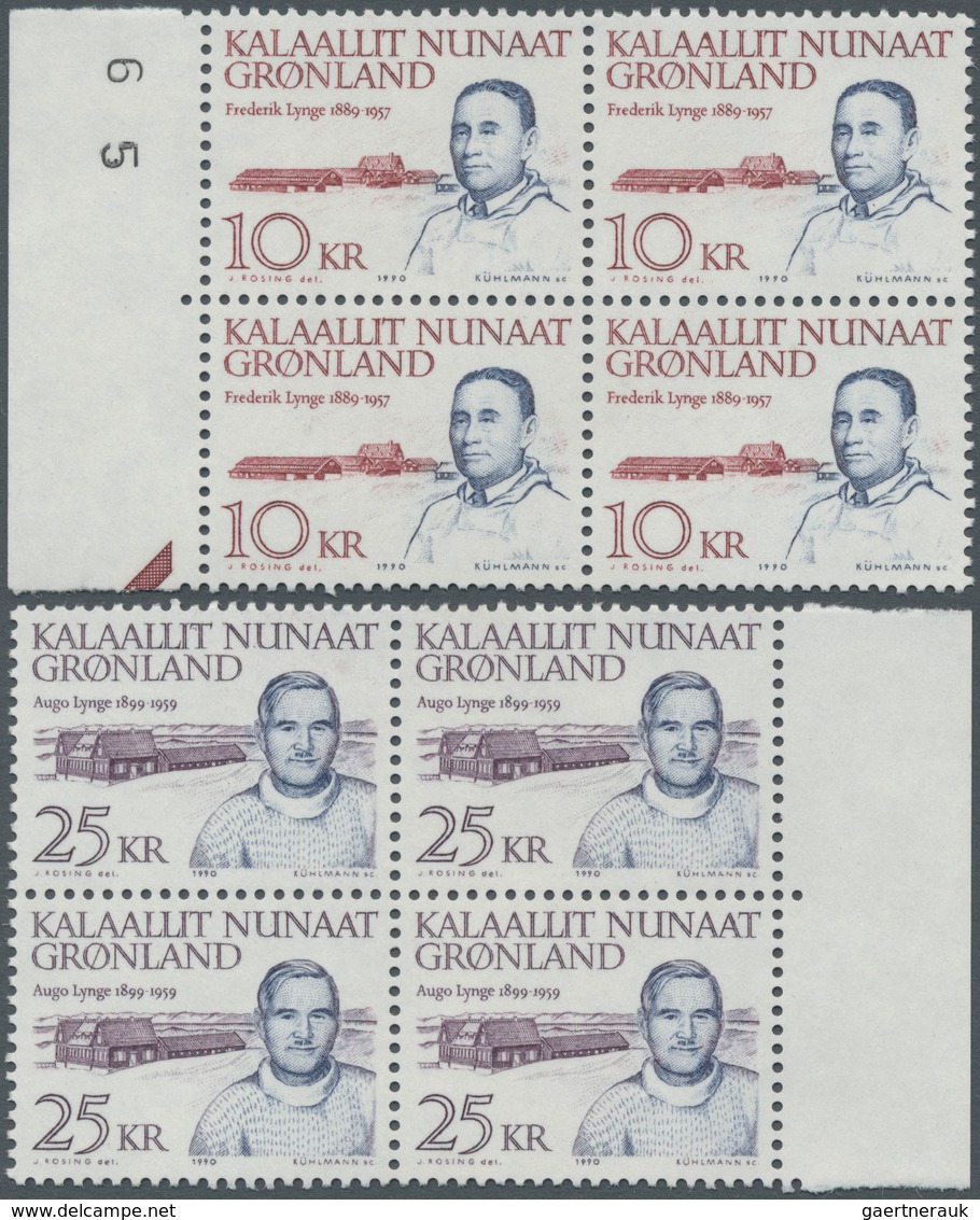 Dänemark - Grönland: 1990, Politicans Complete Set Of Two 10kr. ‚Frederik Lynge‘ And 25kr. ‚Augo Tel - Lettres & Documents