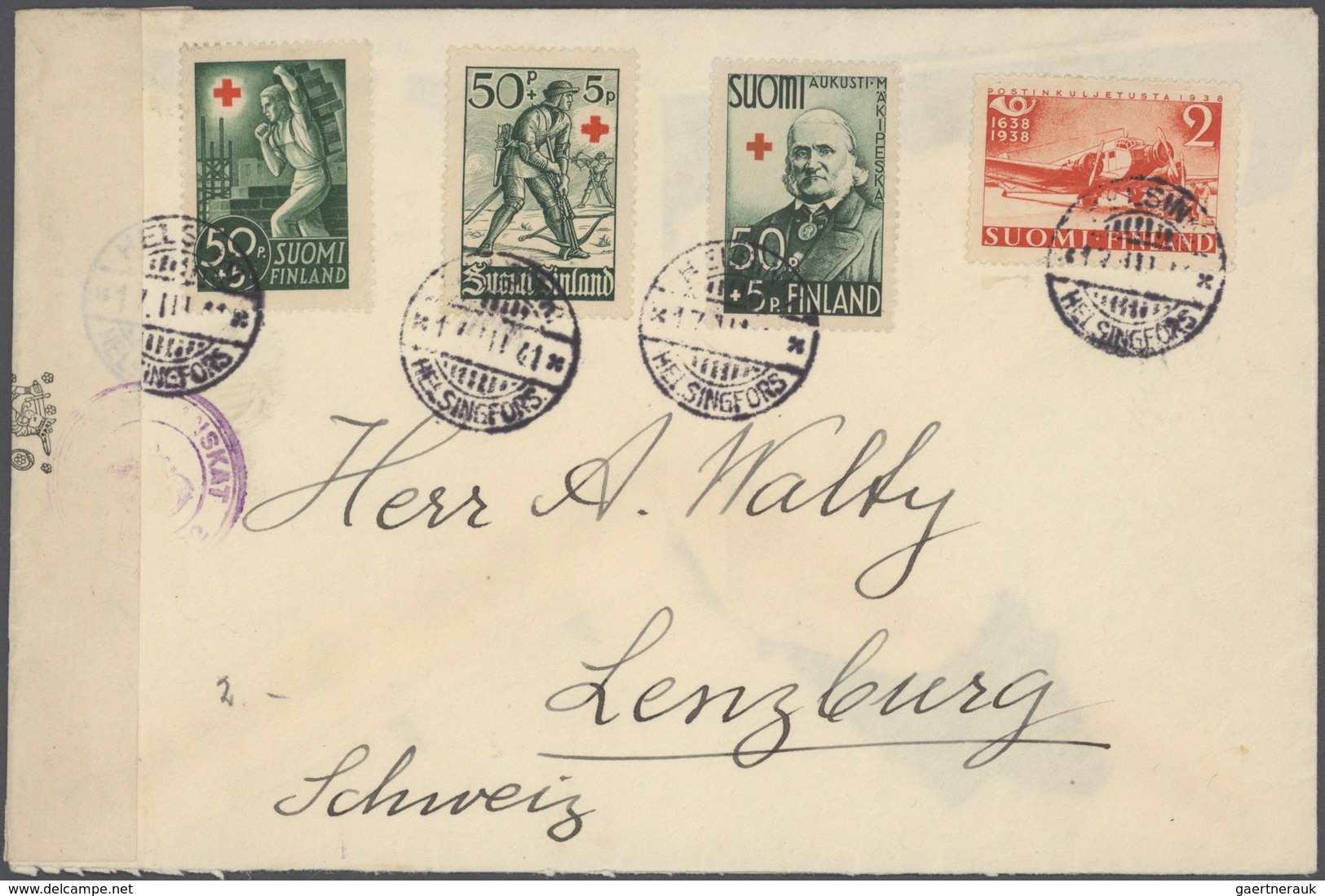 Finnland: 1926/1952, A Lovely Assortment Of More Than 80 Entires, Showing Many Attractive Frankings, - Neufs