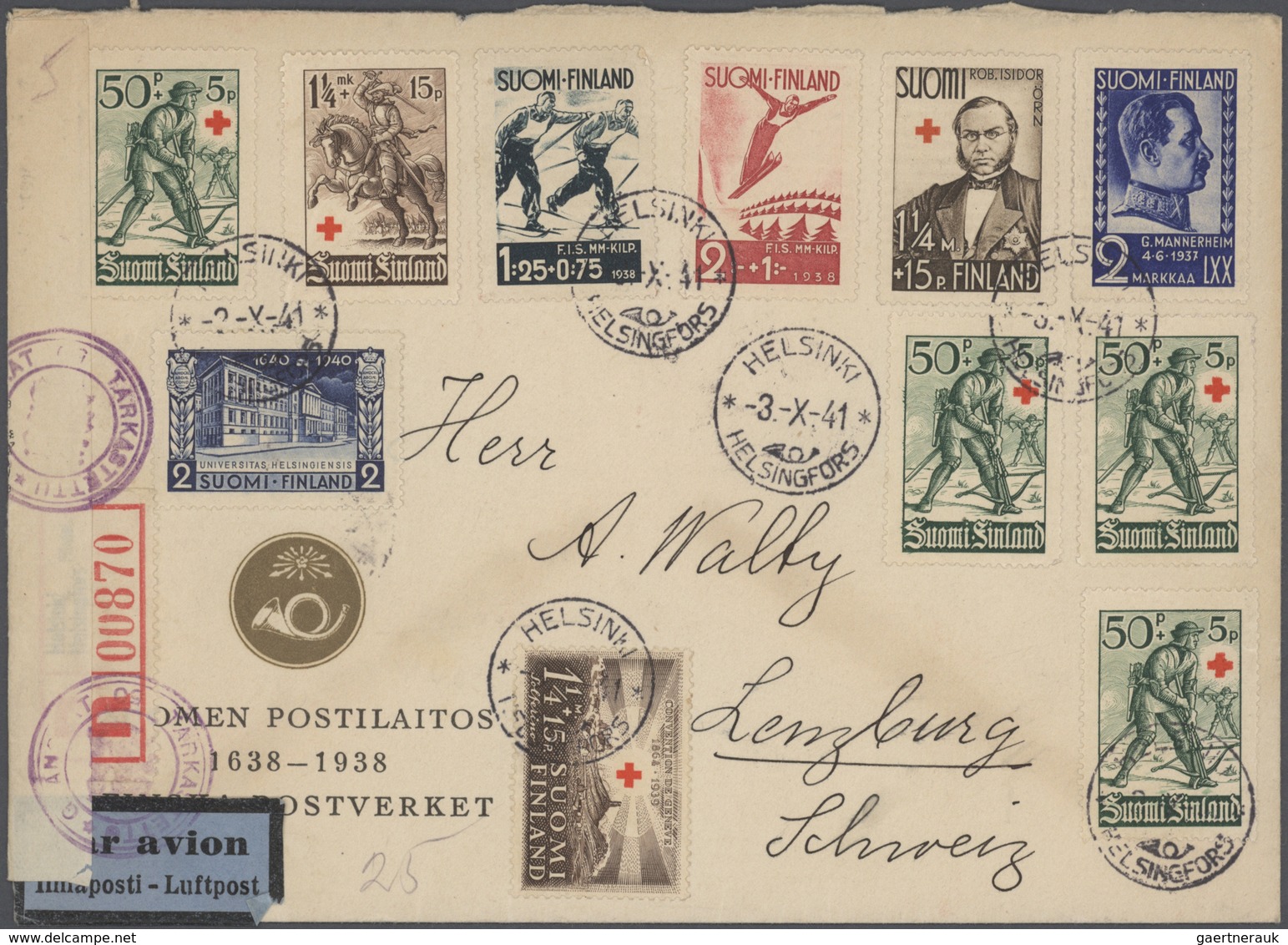 Finnland: 1926/1952, A Lovely Assortment Of More Than 80 Entires, Showing Many Attractive Frankings, - Nuevos