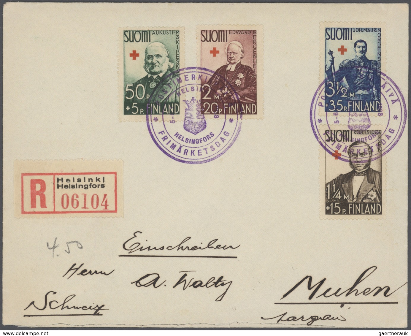 Finnland: 1926/1952, a lovely assortment of more than 80 entires, showing many attractive frankings,