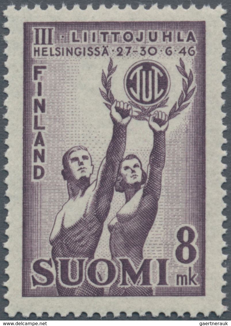 Finnland: 1946, Workers Athletic Festival 8m. ‚man And Woman Gymnasts‘ Large Lot With 1.650 Stamps I - Nuevos