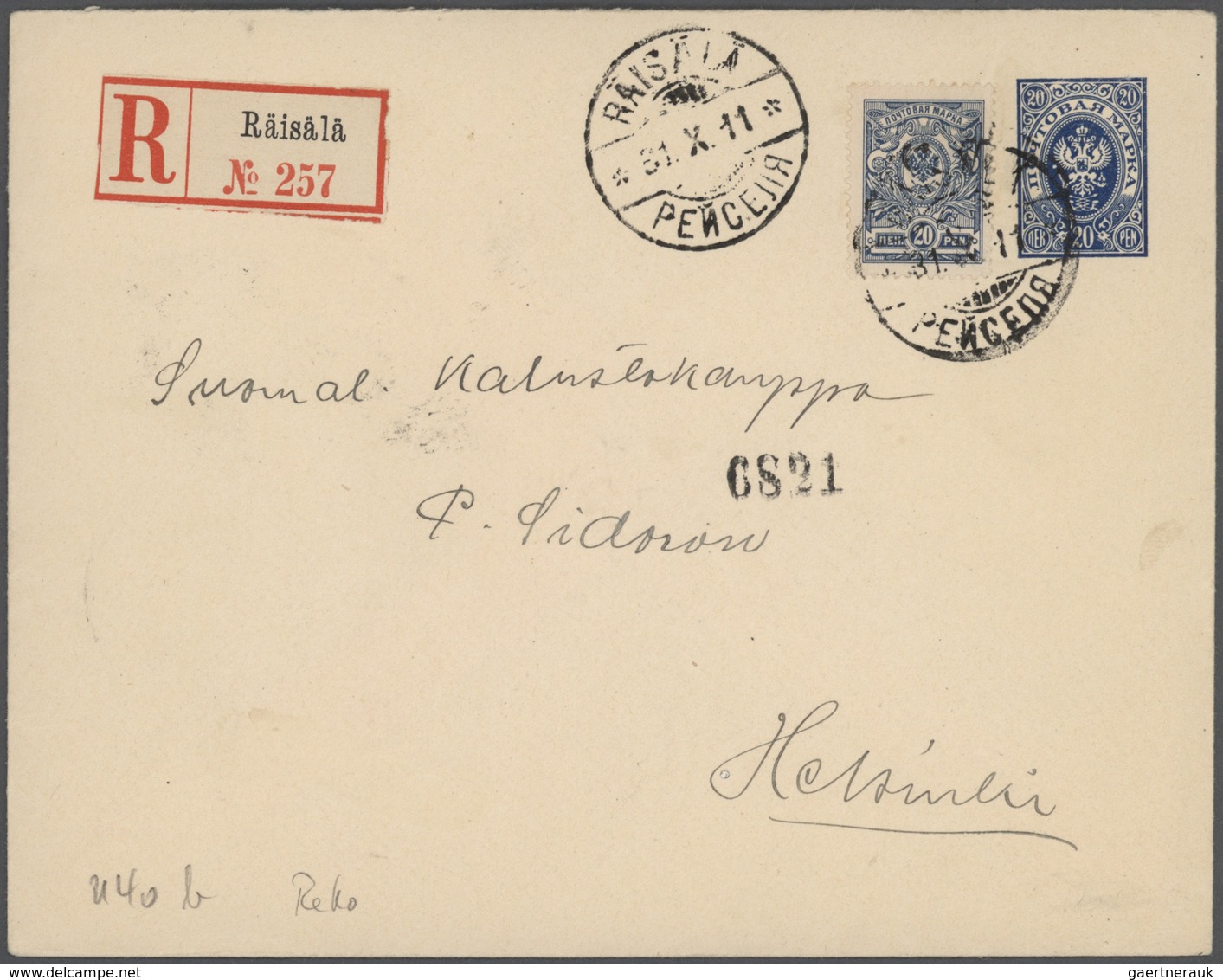 Finnland - Ganzsachen: 1874/1940, Lot Of Ca. 50 Used Postal Stationery Postcards And Covers With Man - Postal Stationery