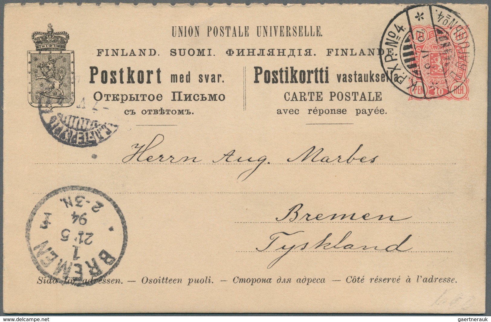 Finnland - Ganzsachen: 1876/1918, Lot Of 29 Used And Unsued Stationeries With Cards Incl. Reply Card - Enteros Postales
