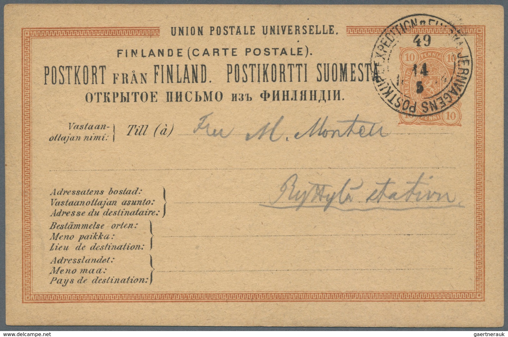 Finnland - Stempel: 1880/1950, Gut 1000 Belege Mit Schwerpunkt Bei Den Stempeln. Dabei Paketkarten A - Otros & Sin Clasificación