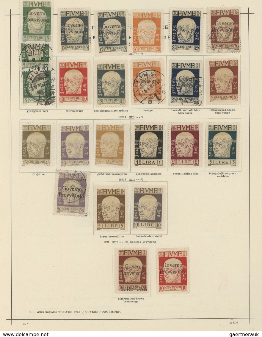 Fiume: 1877/1964, Italian Area, Mint And Used Collection On Album Pages, Partly Varied Condition, Co - Fiume