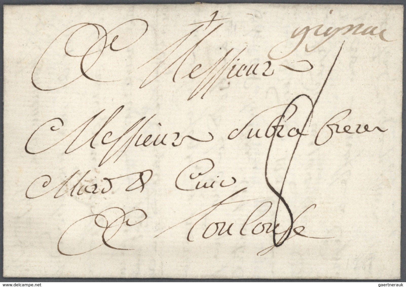 Frankreich - Vorphilatelie: 1744/1791 ca., useful lot of 160 folded letters with cancellations of th