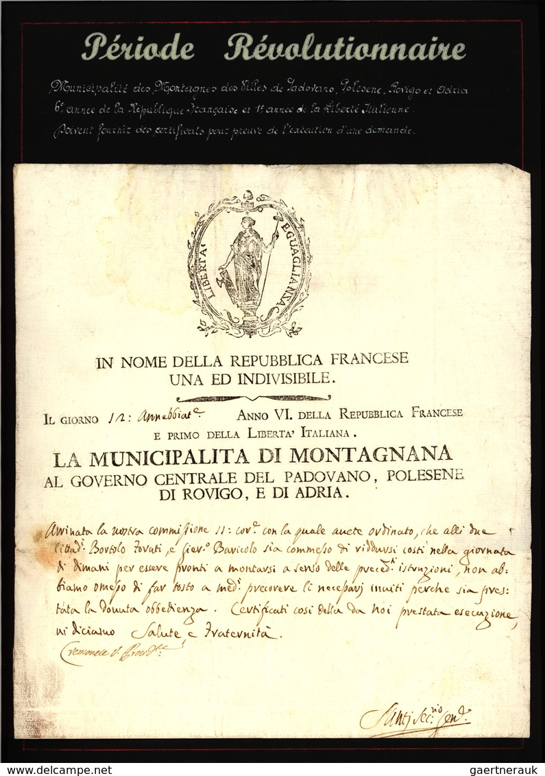 Frankreich - Vorphilatelie: 1797/1805 (ca.) Collection Of Approx. 200 Letters (letter Contents)inclu - Otros & Sin Clasificación