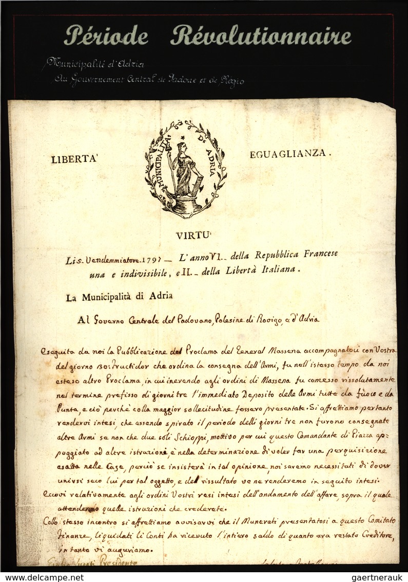 Frankreich - Vorphilatelie: 1797/1805 (ca.) Collection Of Approx. 200 Letters (letter Contents)inclu - Autres & Non Classés