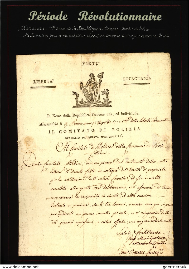 Frankreich - Vorphilatelie: 1797/1805 (ca.) Collection Of Approx. 200 Letters (letter Contents)inclu - Autres & Non Classés