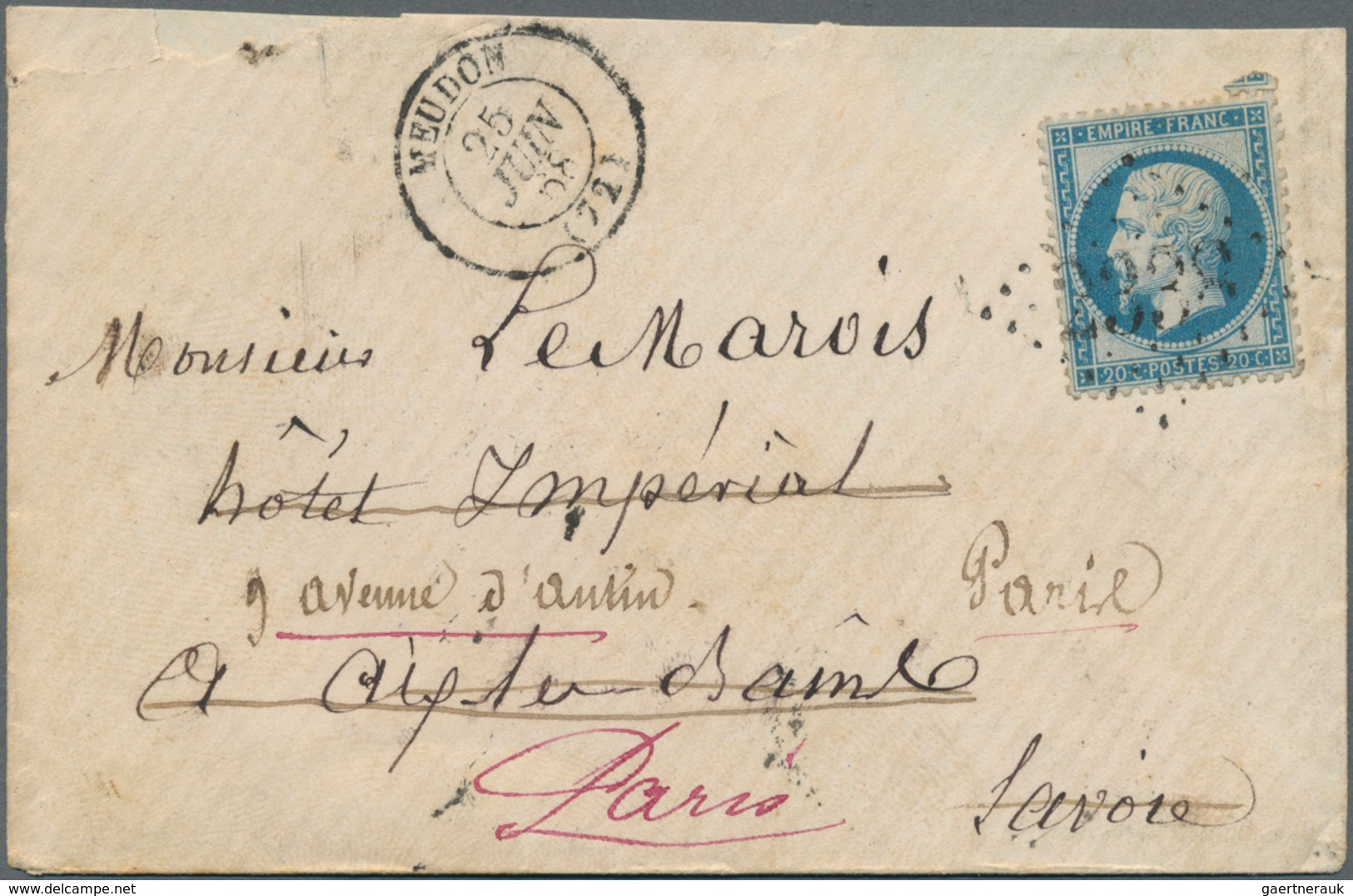 Frankreich: 1854/1868, NAPOLEON NON DENTELE/DENTELE, Assortment Of 39 Entires Incl. Two Single Frank - Autres & Non Classés