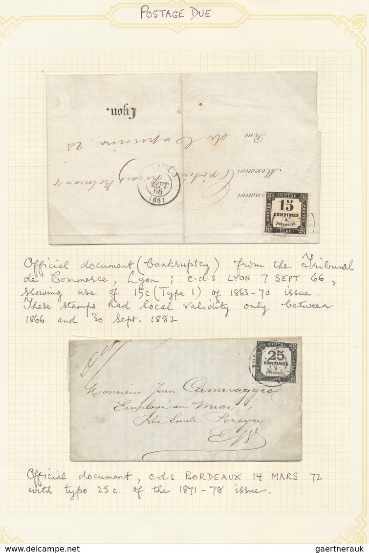 Frankreich: 1854/1922, Small Collection Of 27 Letters And Cards, Well Written Up On Leaves. Containi - Autres & Non Classés