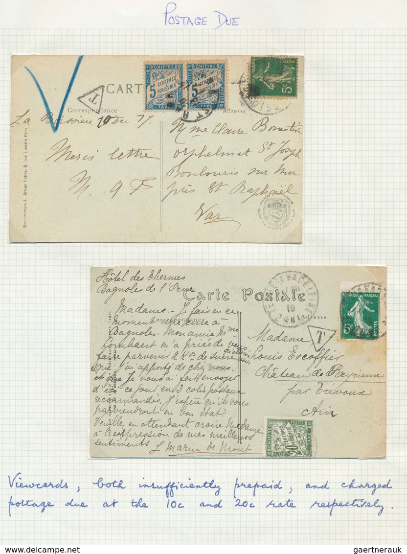 Frankreich: 1854/1922, Small Collection Of 27 Letters And Cards, Well Written Up On Leaves. Containi - Otros & Sin Clasificación