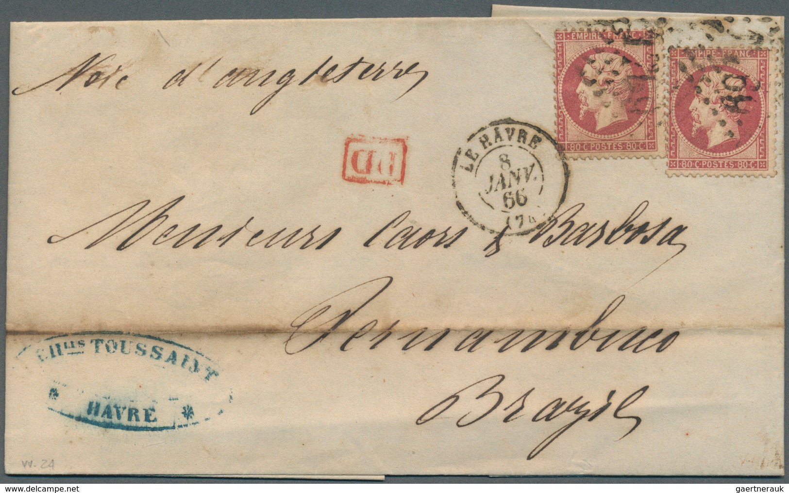 Frankreich: 1865/1872, Lot Of Eight Lettersheets With Napoloen And Ceres Frankings To Brazil/Argenti - Autres & Non Classés