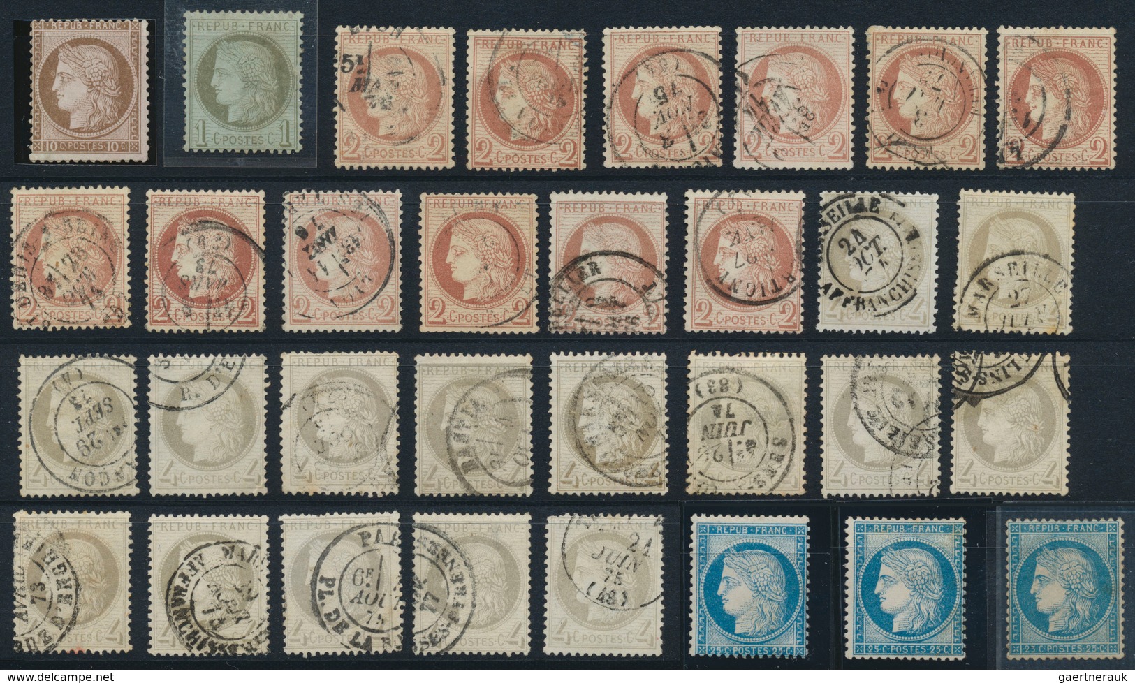 Frankreich: 1870/1872, CERES, Mint And Used Lot Of 103 Stamps Incl. A Good Percentage Of Mint Materi - Autres & Non Classés