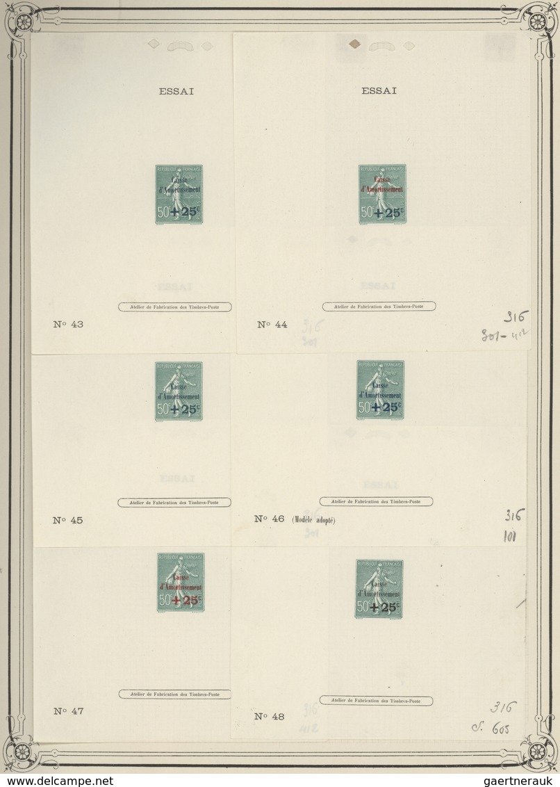 Frankreich: 1927, CAISSE D'AMORTISSEMENT, Complete Set Of 99 Numbered Essais, Epreuve De Luxe Showin - Autres & Non Classés