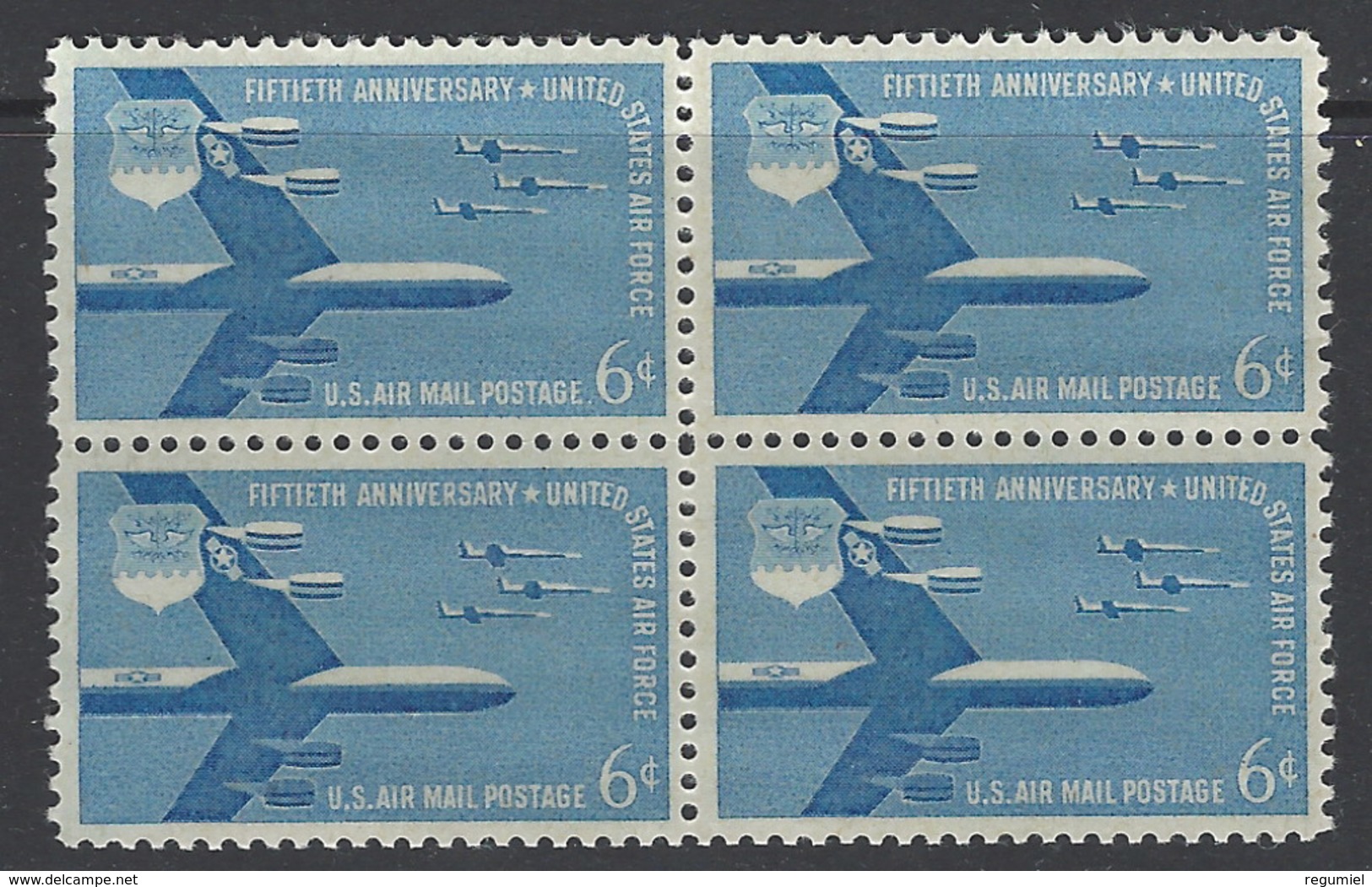 Estados Unidos Aereo 049 ** MNH. 1957. Bloque De 4 - 2b. 1941-1960 Unused