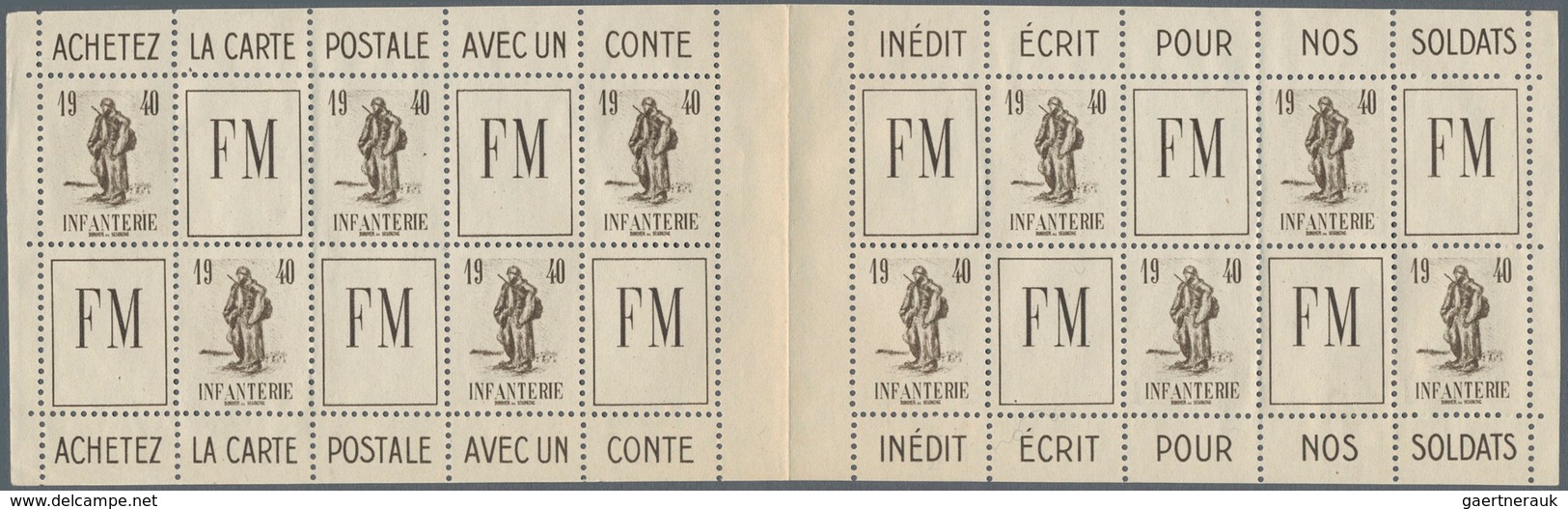 Frankreich - Militärpostmarken: 1940, Infantryman Brown-olive Without Denomination In A Lot With Abo - Timbres De Franchise Militaire