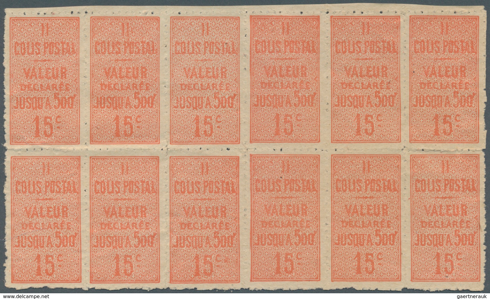 Frankreich - Postpaketmarken: 1922, Colis Postal (Valeur Declares Jusqu’a 500F‘) 15c. Red In A Lot W - Autres & Non Classés
