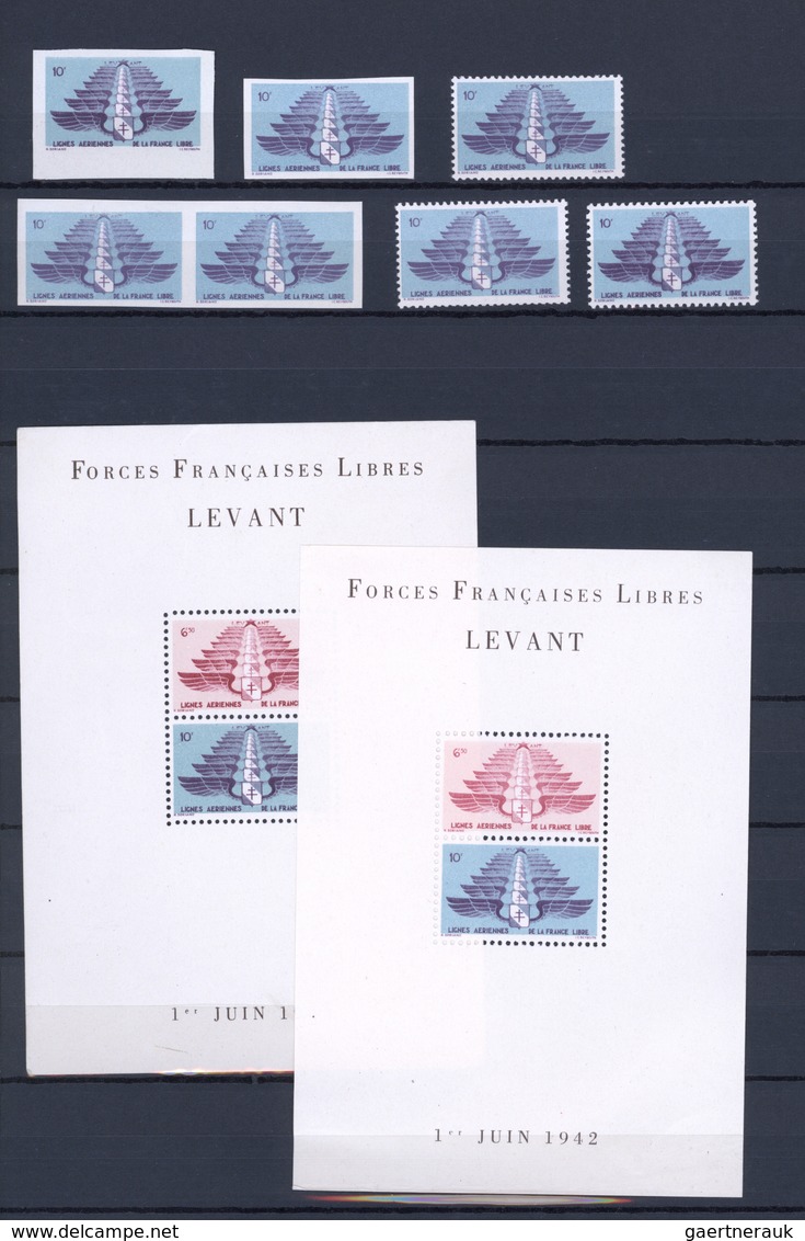 Französische Post In Der Levante: 1942/1943, F.F.L. Issues, Mainly Mint Assortment On Stocksheets In - Otros & Sin Clasificación