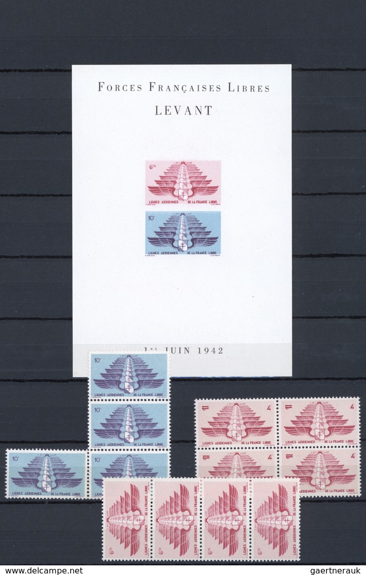 Französische Post In Der Levante: 1942/1943, UNMOUNTED MINT Assortment Incl. Blocks Of Four. Maury C - Autres & Non Classés