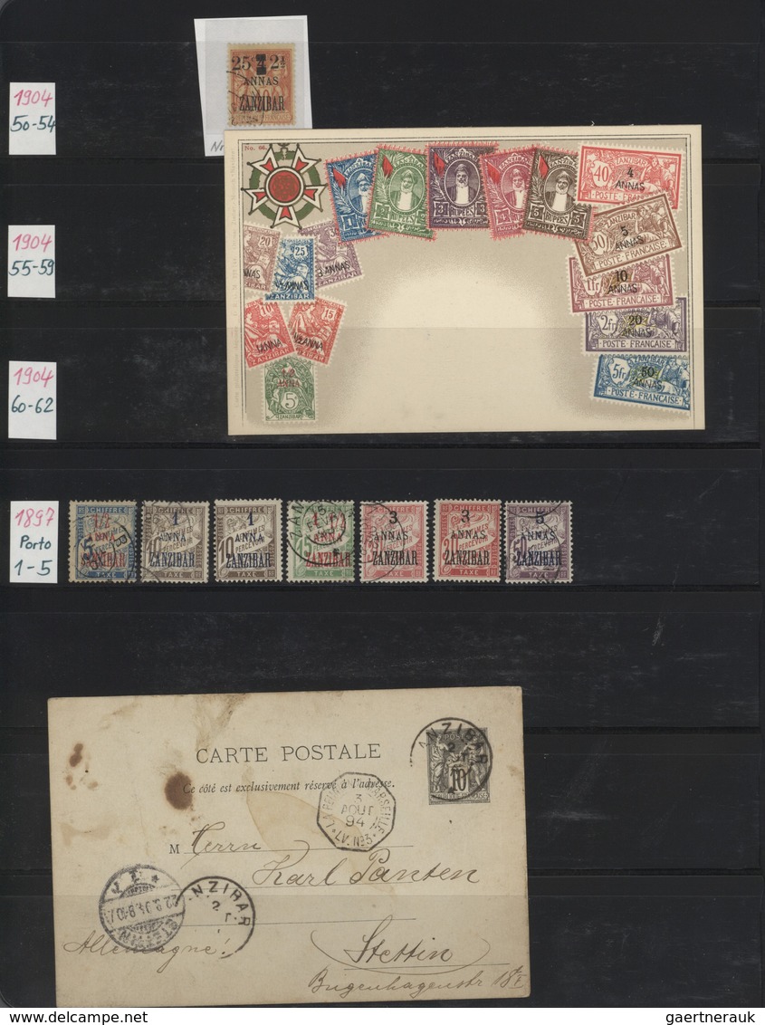 Französische Post in Zanzibar: 1894/1902, mint and used collection on stocksheets, incl. 1897 emerge