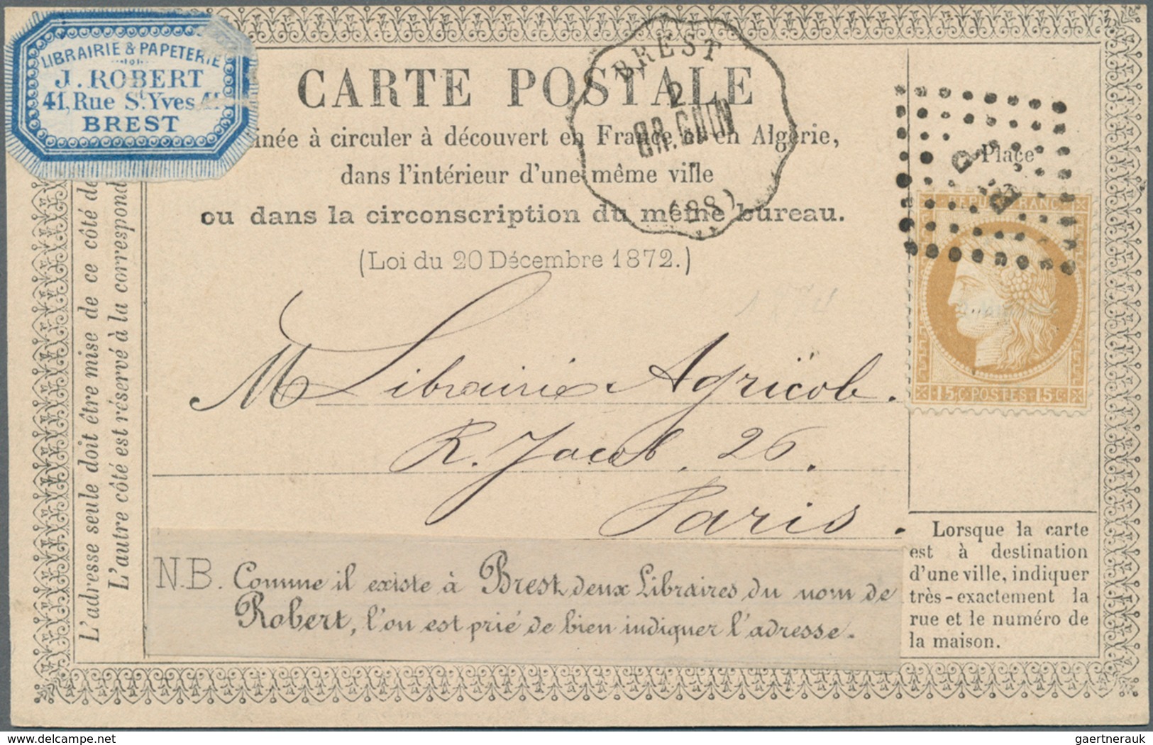 Frankreich - Ganzsachen: 1874/1878, Assortment Of 56 Stationery Forms "type 1873" Used And Unused In - Autres & Non Classés