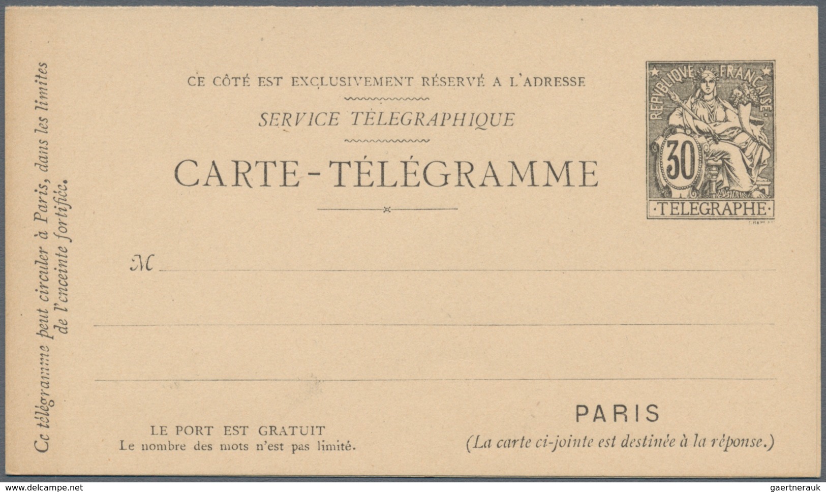 Frankreich - Ganzsachen: 1878/1884, Lot With 16 Different Mint Postal Stationeries, Comprising Postc - Autres & Non Classés