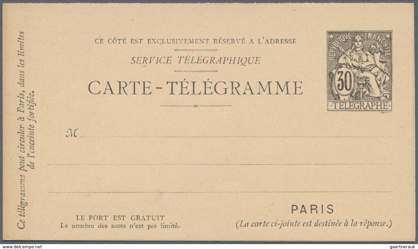 Frankreich - Ganzsachen: 1878/1884, Lot With 16 Different Mint Postal Stationeries, Comprising Postc - Other & Unclassified