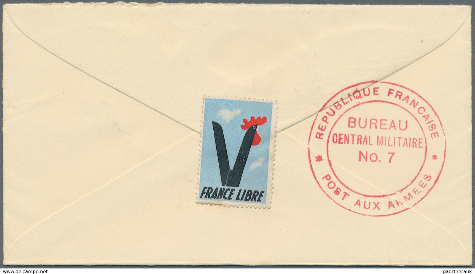 Frankreich - Besonderheiten: 1944 (ca.), "FRANCE LIBRE" Cock + V Letter Label, Artists Design Paint - Autres & Non Classés