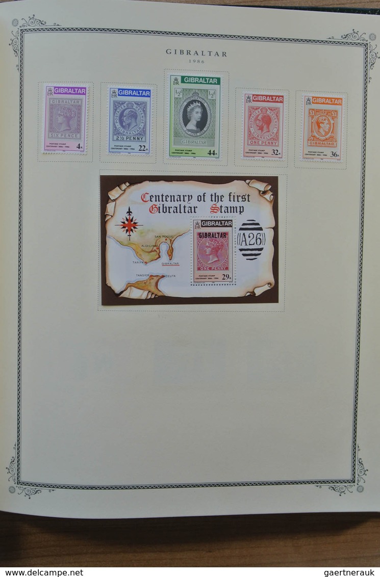 Gibraltar: 1889-2002. MNH and mint hinged collection Gibraltar 1889-2002 in Scott album. Collection