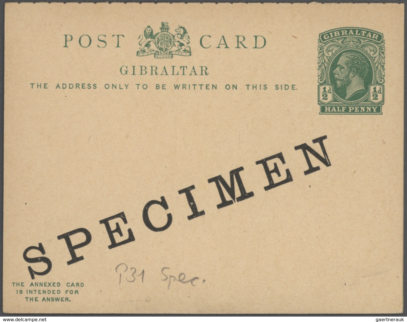 Gibraltar - Ganzsachen: 1887/1940, interesting lot of ca. 64 postal stationery cards and covers, the