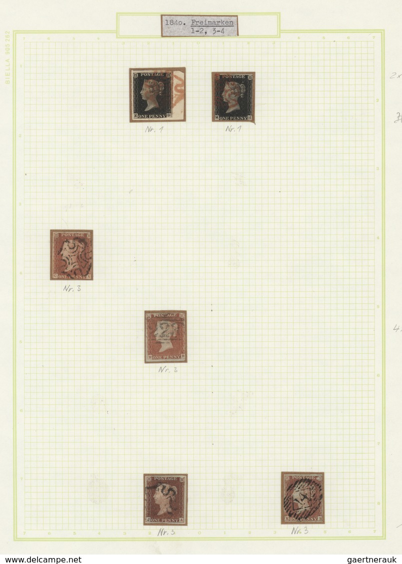 Großbritannien: 1840-Modern: Collection Of Mint And Used Stamps Plus Covers In Two Binders Plus Addi - Autres & Non Classés