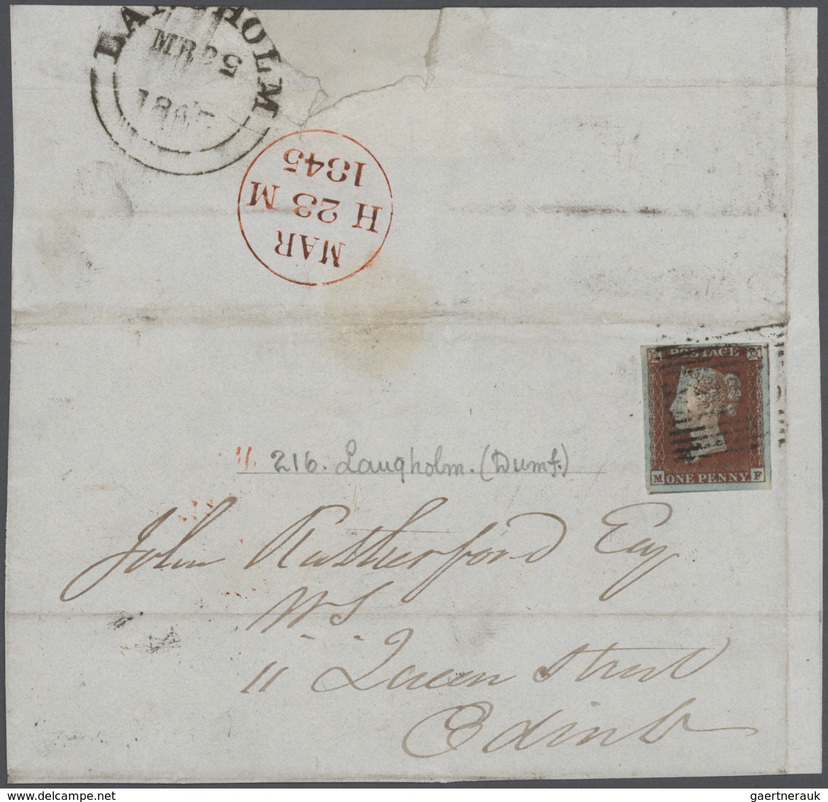 Großbritannien: 1840's SCOTLAND: Collection Of 48 Letters Used Within Scotland And Franked By Penny - Autres & Non Classés