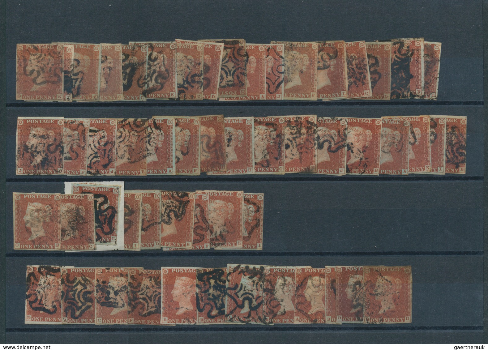 Großbritannien: 1841ff, PENNY RED IMPERF. With MALTESE CROSS, Lot Of Apprx. 400 Stamps. SG £21800 - Autres & Non Classés