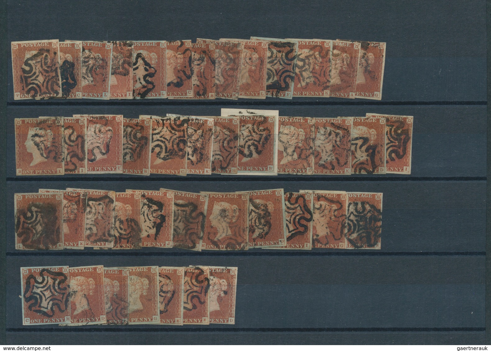 Großbritannien: 1841ff, PENNY RED IMPERF. With MALTESE CROSS, Lot Of Apprx. 400 Stamps. SG £21800 - Autres & Non Classés