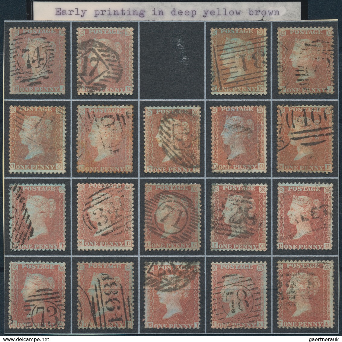 Großbritannien: 1854/1860 (ca.), 1d. Red Perf., Specialised Accumulation Of Nearly 2.500 Stamps, Sho - Autres & Non Classés