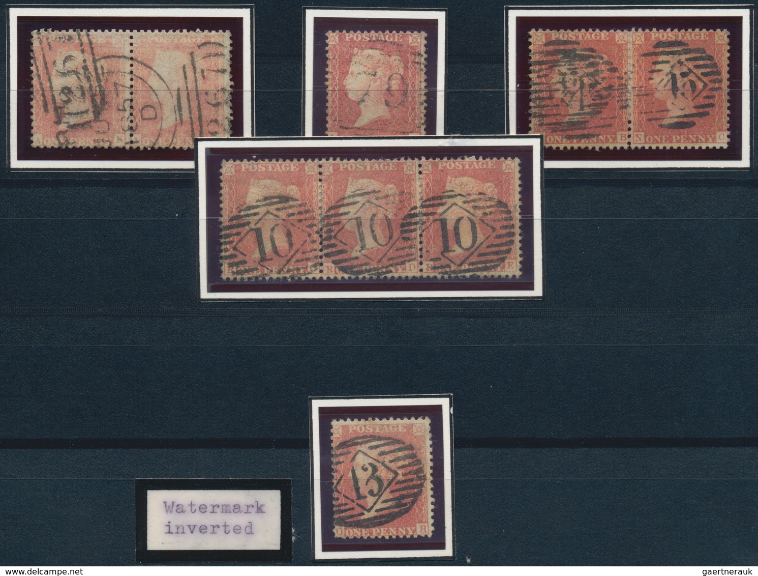 Großbritannien: 1854/1860 (ca.), 1d. Red Perf., Specialised Accumulation Of Nearly 2.500 Stamps, Sho - Autres & Non Classés