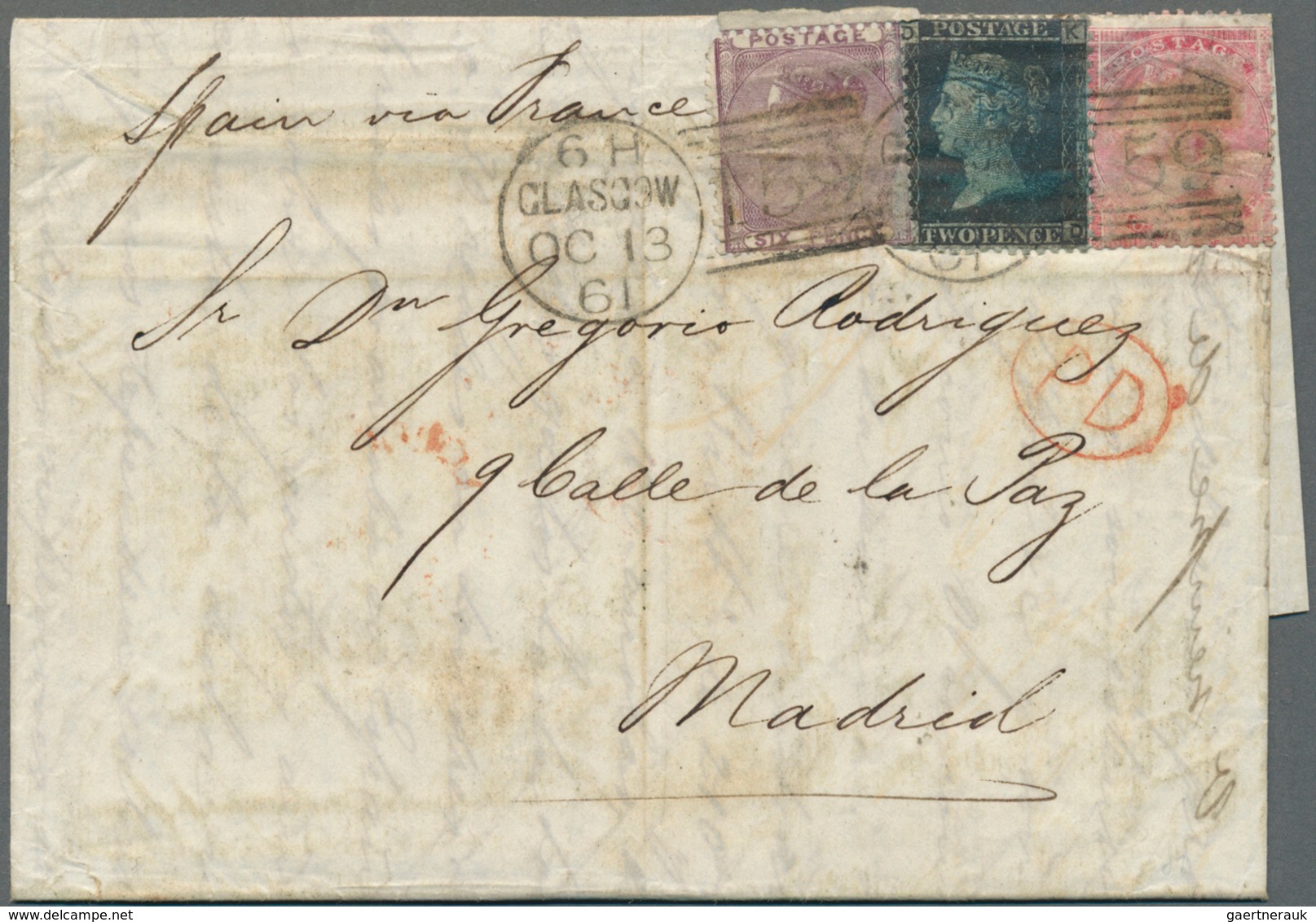 Großbritannien: 1859/1881, Group Of 17 Lettersheets/covers Bearing Surface-printed Issues, Mainly Se - Autres & Non Classés