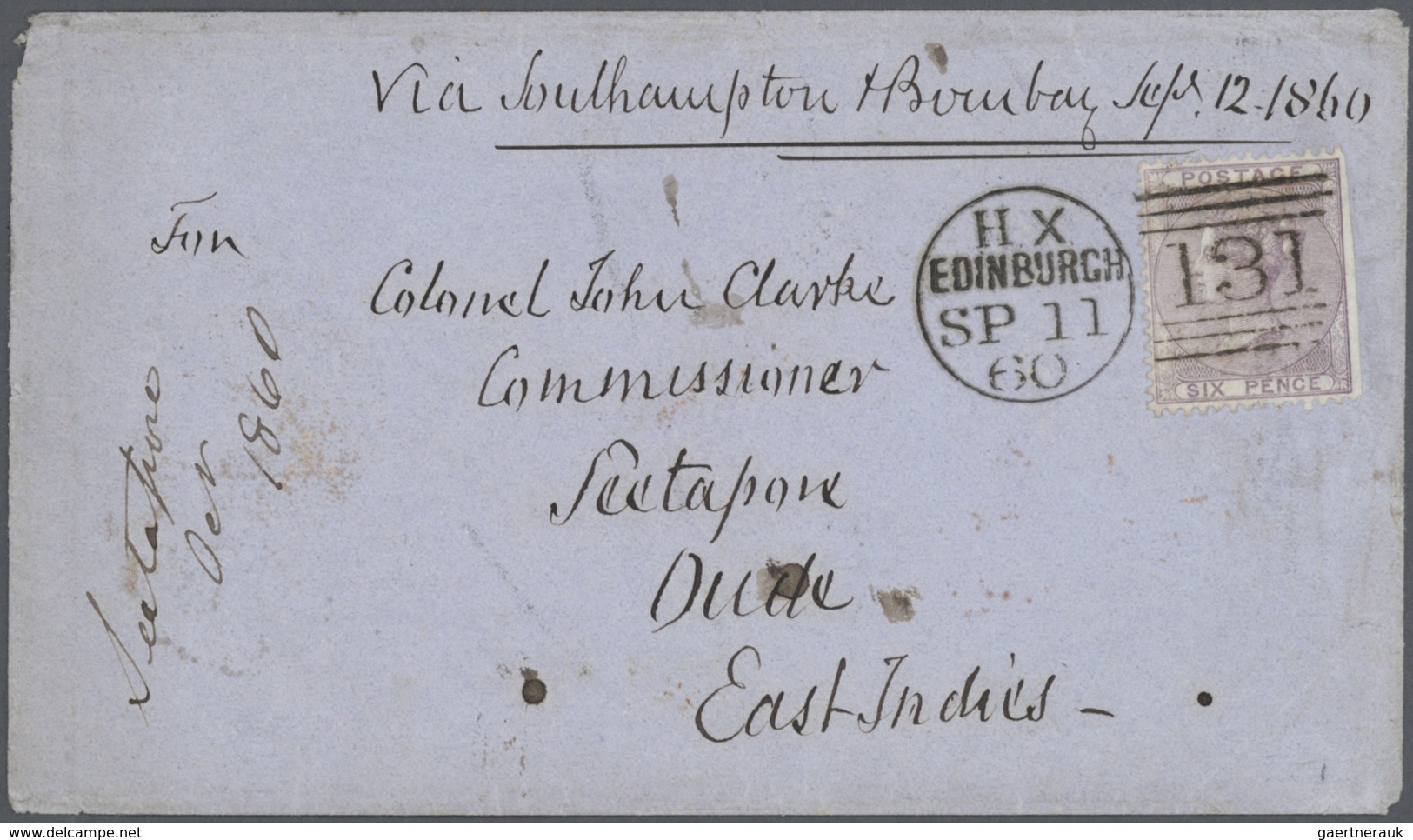 Großbritannien: 1860/1941, Group Of Twelve Covers And Cards, Mainly QV, E.g. 6d. Pale Lilac (SG 70) - Autres & Non Classés