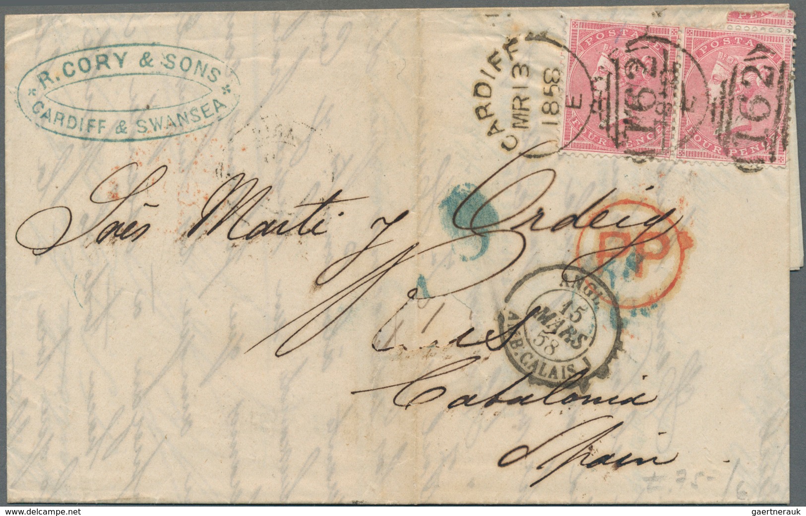 Großbritannien: 1862/1881, Group Of 14 Lettersheets/covers Bearing Surface-printed Issues, Mainly Se - Autres & Non Classés